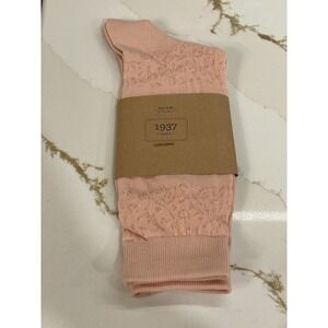 Madewell Crew Socks Women‎ One Size Pink Lightweight Stripe Pattern Soft New